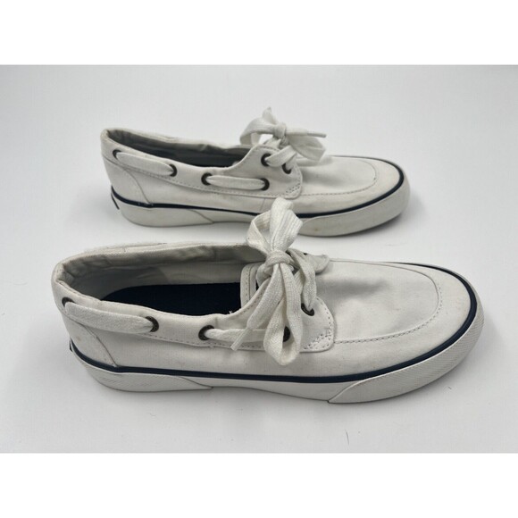 Sperry Top Sider Boat Shoes Womens 6  STS83186 White Canvas Memory Foam Casual - Picture 1 of 9